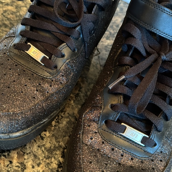 Nike Air Force 1 Black pearl Glitter Sneakers EUC 10.5 - Picture 15 of 17